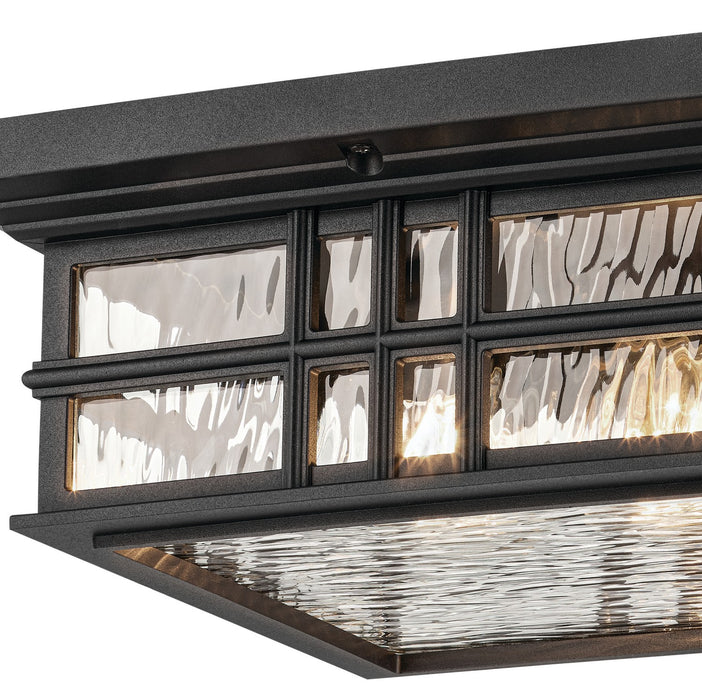 Kichler 49834BKT Two Light Outdoor Ceiling Mount, Textured Black (2)