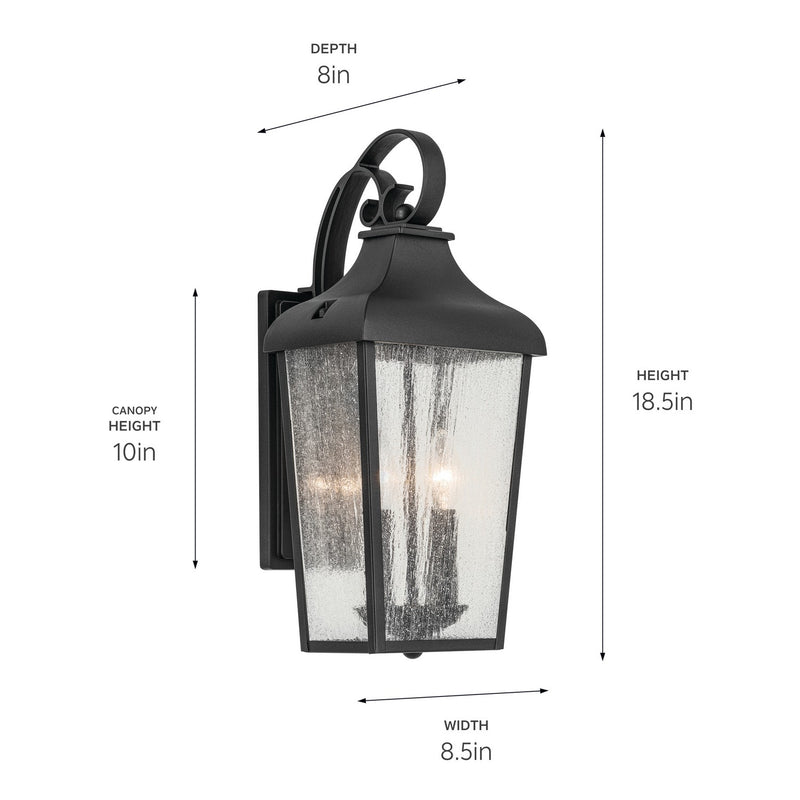 Kichler 49736BKT Two Light Outdoor Wall Mount, Textured Black (3)