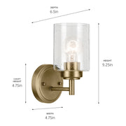 Kichler 45910NBR One Light Wall Sconce, Natural Brass (3)