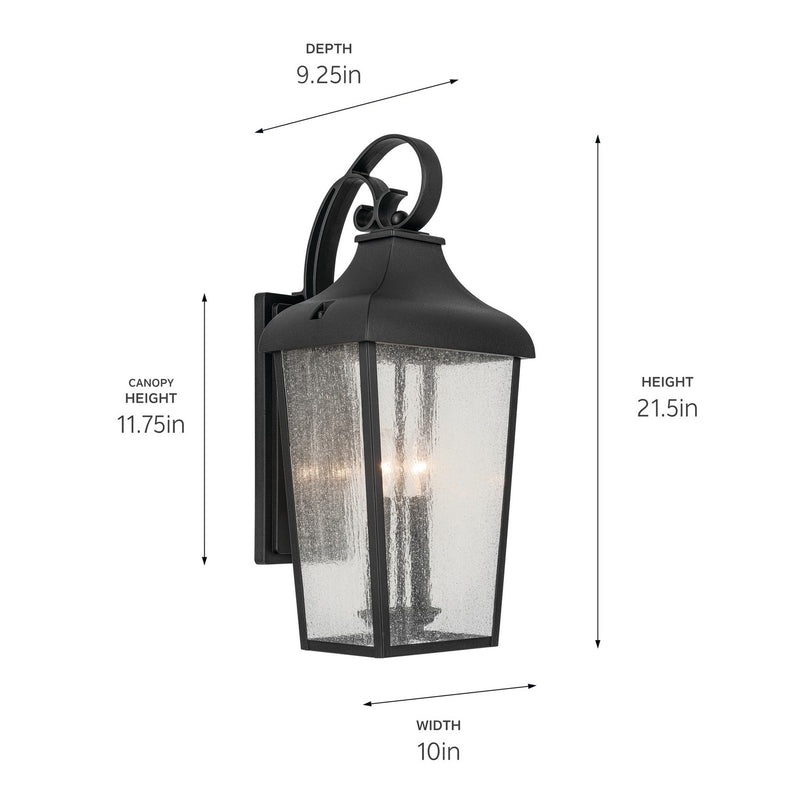 Kichler 49737BKT Two Light Outdoor Wall Mount, Textured Black (2)