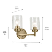 Kichler 45885NBR Two Light Bath, Natural Brass (2)
