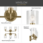 Kichler 45886NBR Three Light Bath, Natural Brass (6)