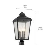 Kichler 49739BKT Four Light Outdoor Post Mount, Textured Black (3)
