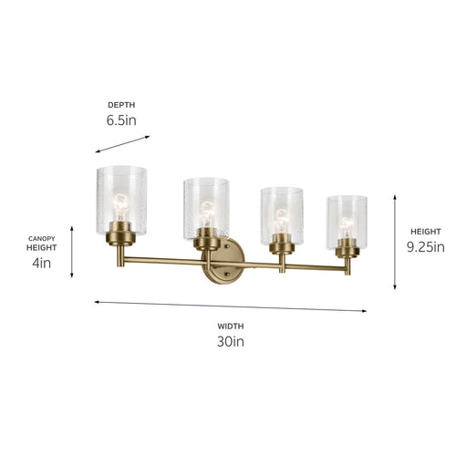 Kichler 45887NBR Four Light Bath, Natural Brass (2)