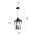 Kichler 49740BKT Four Light Outdoor Pendant, Textured Black (4)