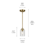Kichler 44032NBR One Light Mini Pendant, Natural Brass (4)