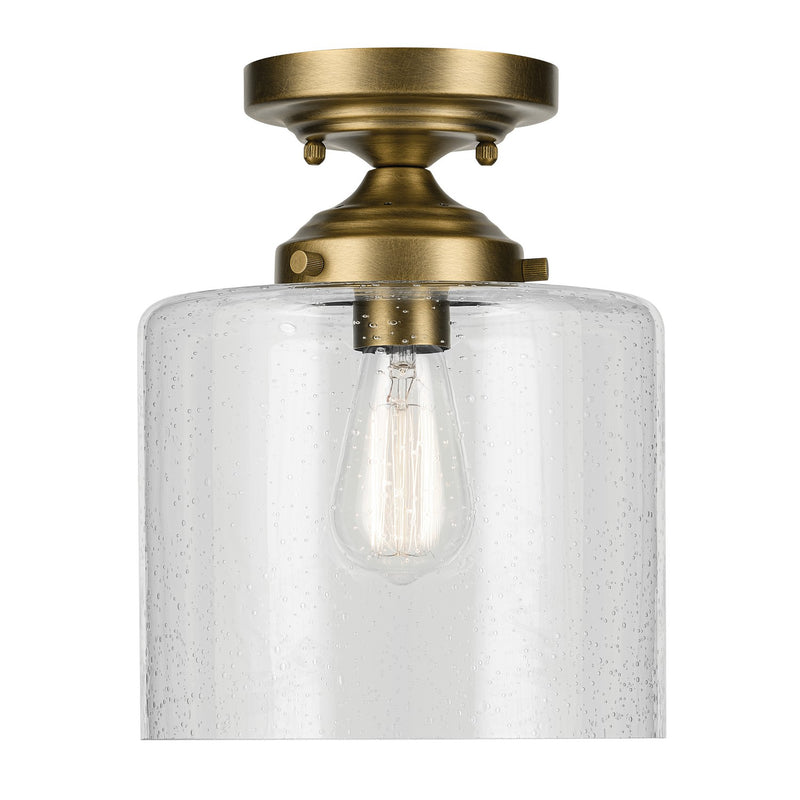 Kichler 44033NBR One Light Semi Flush Mount, Natural Brass (5)