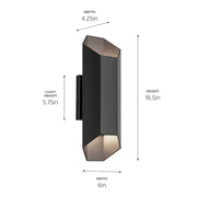 Kichler 49608BKLED LED Outdoor Wall Mount, Black (4)
