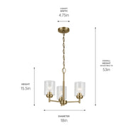 Kichler 44029NBR Three Light Mini Chandelier, Natural Brass (4)