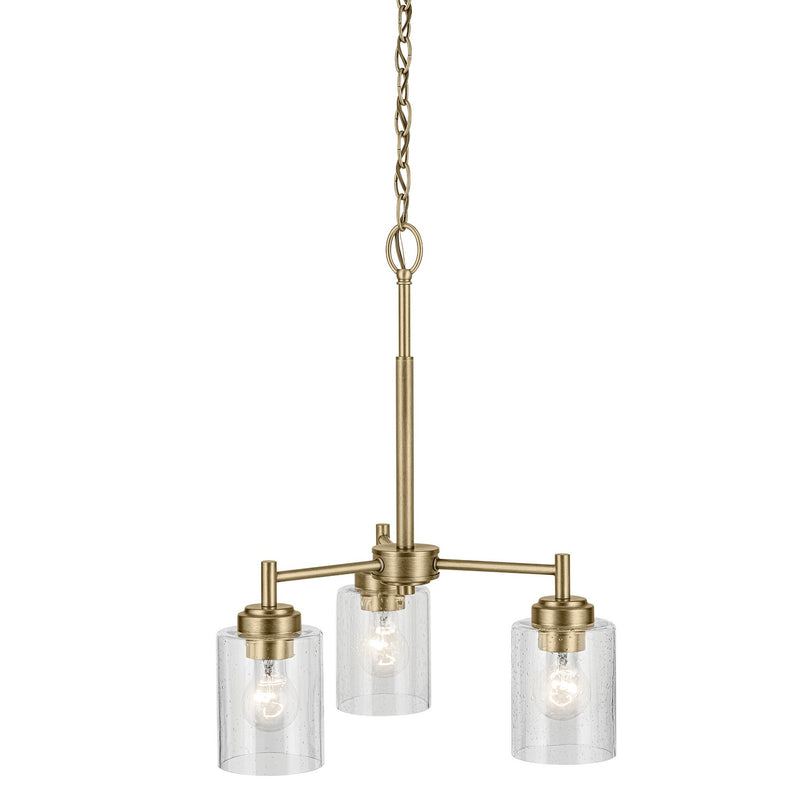 Kichler 44029NBR Three Light Mini Chandelier, Natural Brass (6)