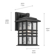 Kichler 49829BKT One Light Outdoor Wall Mount, Textured Black (3)