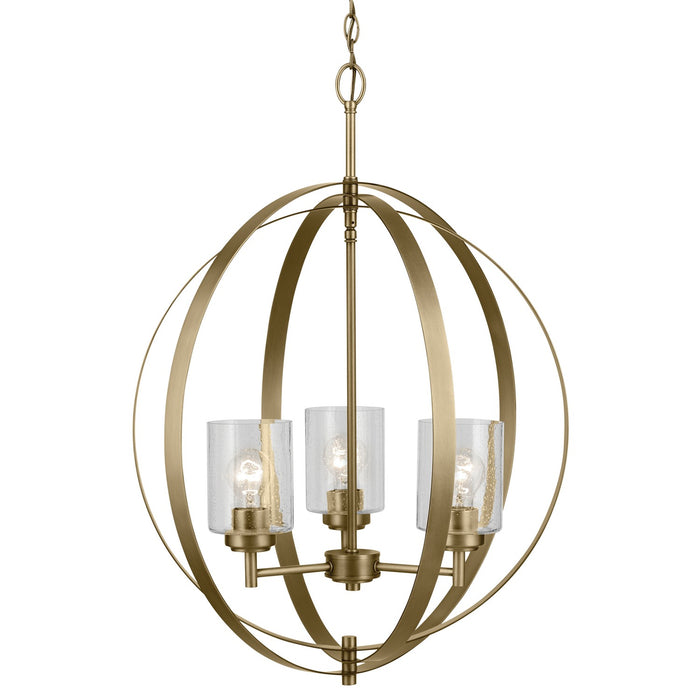 Kichler 44034NBR Three Light Chandelier, Natural Brass (5)