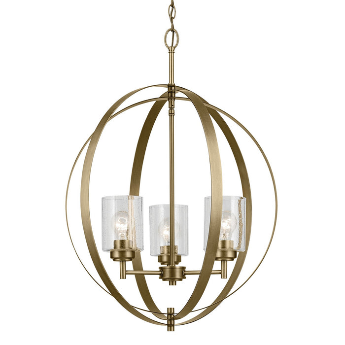 Kichler 44034NBR Three Light Chandelier, Natural Brass (6)