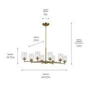 Kichler 44035NBR Eight Light Chandelier, Natural Brass (3)