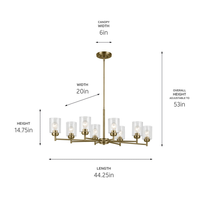 Kichler 44035NBR Eight Light Chandelier, Natural Brass (3)