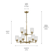 Kichler 44031NBR Nine Light Chandelier, Natural Brass (3)