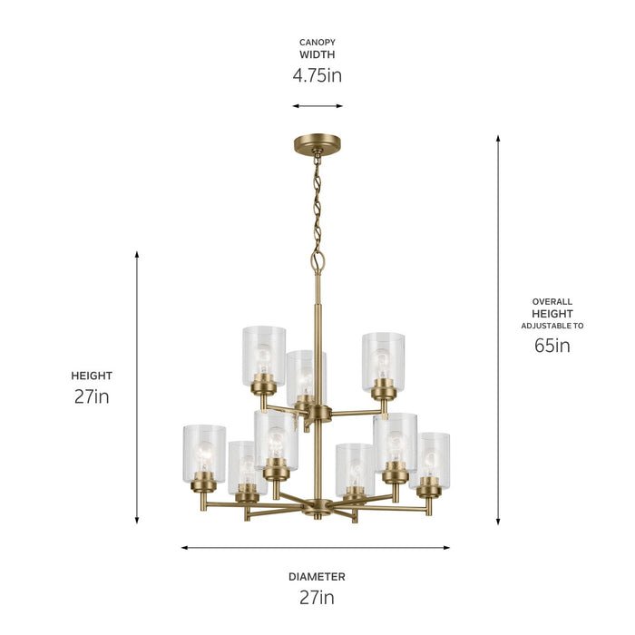 Kichler 44031NBR Nine Light Chandelier, Natural Brass (3)