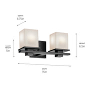 Kichler 45150BK Two Light Bath, Black (2)