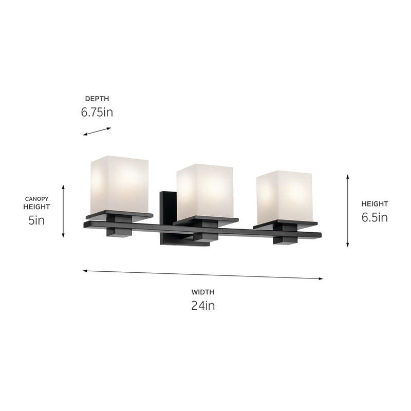 Kichler 45151BK Three Light Bath, Black (2)