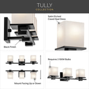 Kichler 45151BK Three Light Bath, Black (6)