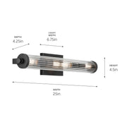 Kichler 45649BK Four Light Linear Bath, Black (3)