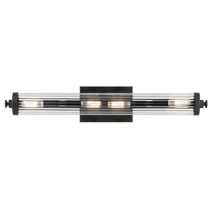 Kichler 45649BK Four Light Linear Bath, Black (4)