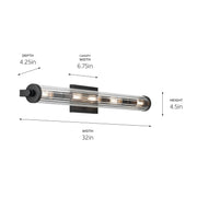 Kichler 45650BK Five Light Linear Bath, Black (2)