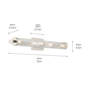 Kichler 45650PN Five Light Linear Bath, Polished Nickel (2)