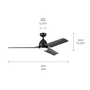 Kichler 310254SBK 54"Ceiling Fan, Satin Black (5)