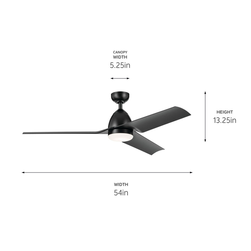 Kichler 310254SBK 54"Ceiling Fan, Satin Black (5)