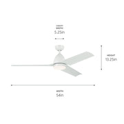 Kichler 310254WH 54"Ceiling Fan, White (5)