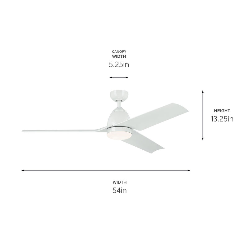 Kichler 310254WH 54"Ceiling Fan, White (5)