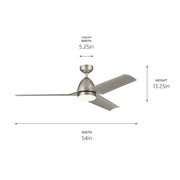 Kichler 310254NI 54"Ceiling Fan, Painted Brushed Nickel (5)