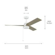 Kichler 300375WH 52"Ceiling Fan, White (5)