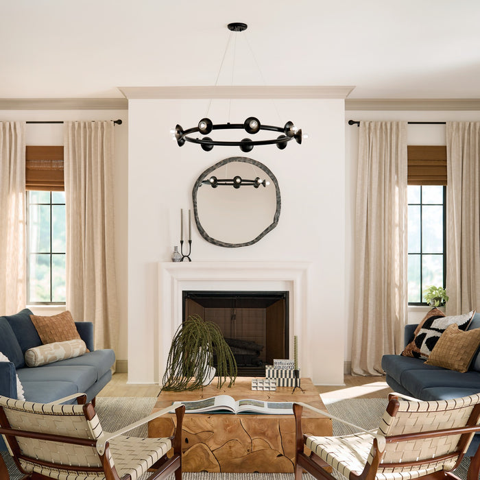 Kichler 52642BK Nine Light Chandelier, Black (4)