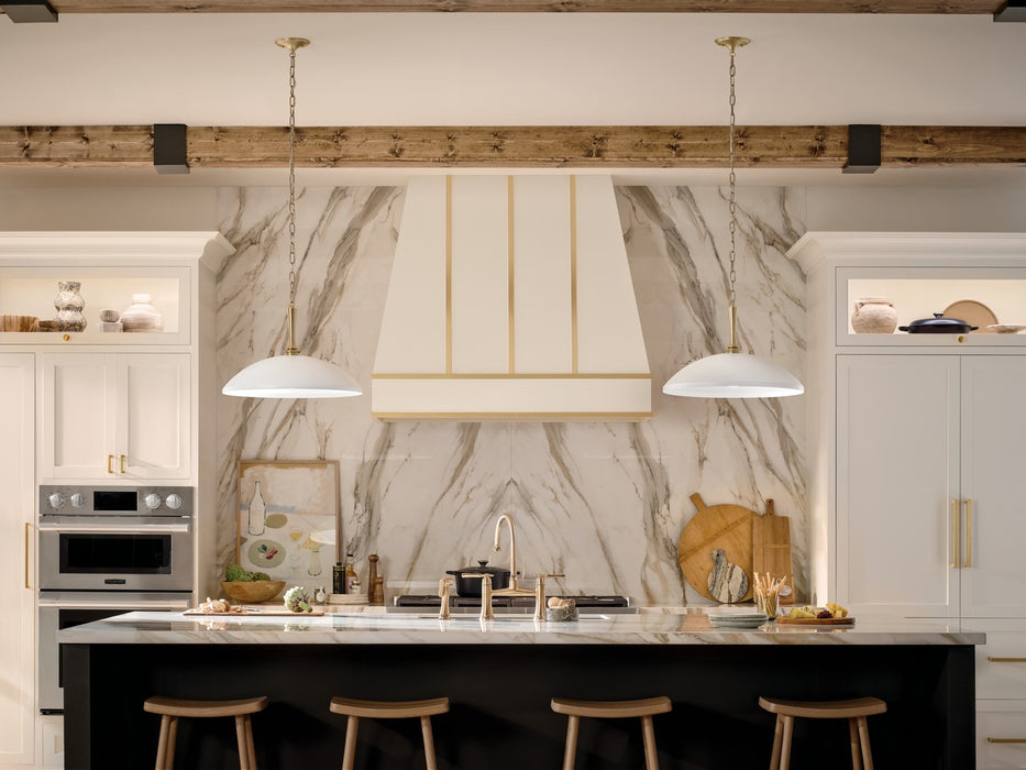 Kichler 52637WH One Light Pendant, White (2)