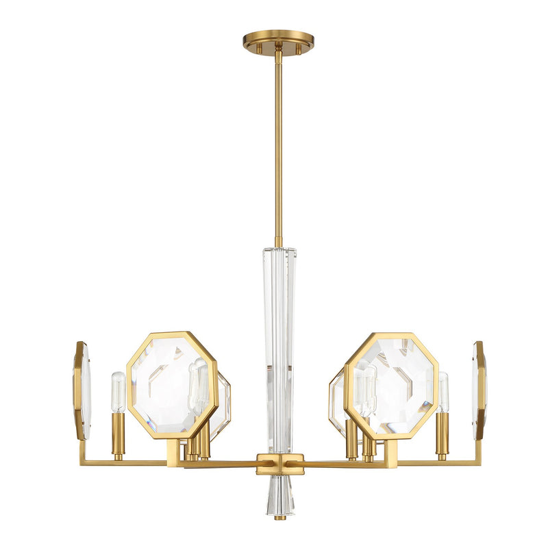 Savoy House 1-2216-6-322 Six Light Chandelier, Warm Brass (2)
