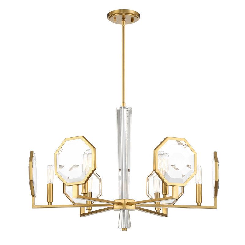 Savoy House 1-2216-6-322 Six Light Chandelier, Warm Brass (3)