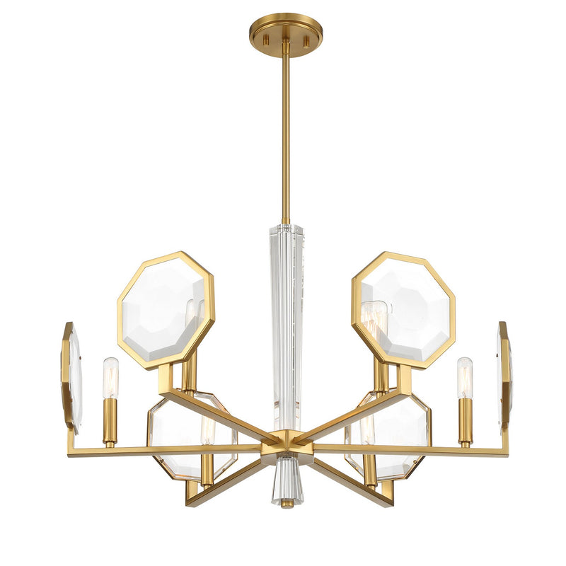 Savoy House 1-2216-6-322 Six Light Chandelier, Warm Brass (4)
