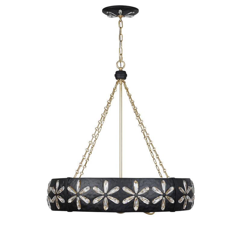 Savoy House 1-2493-6-104 Six Light Chandelier, Metropolis Black/Gold (2)