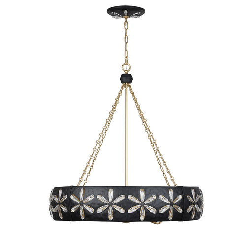 Savoy House 1-2493-6-104 Six Light Chandelier, Metropolis Black/Gold (2)