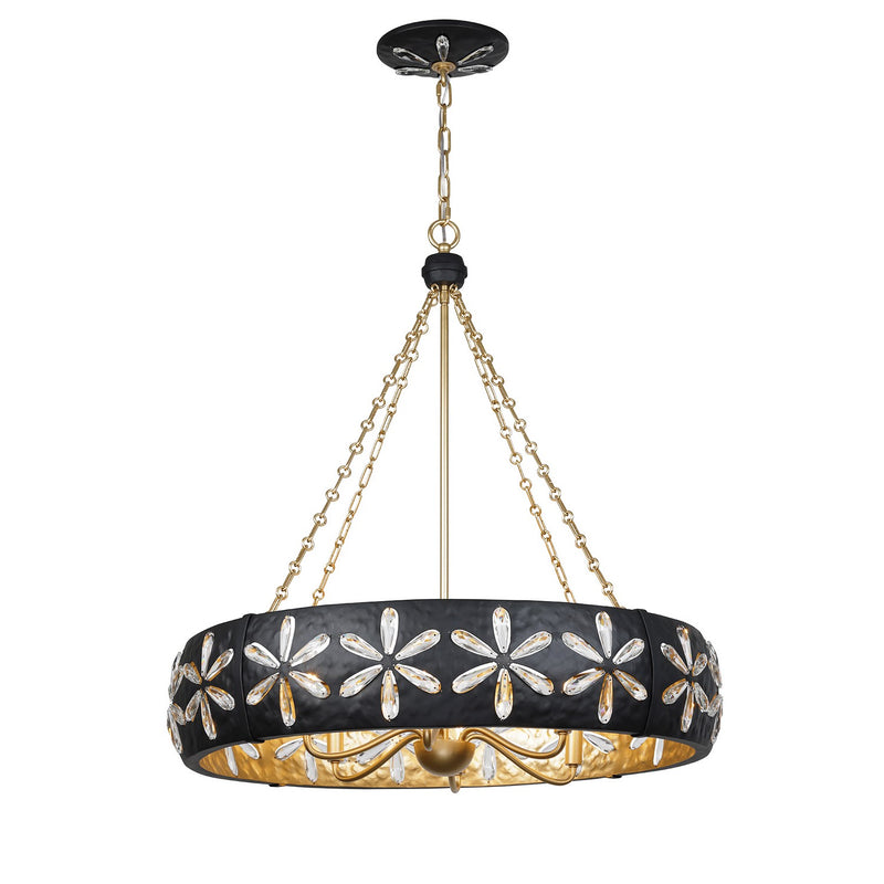 Savoy House 1-2493-6-104 Six Light Chandelier, Metropolis Black/Gold (3)