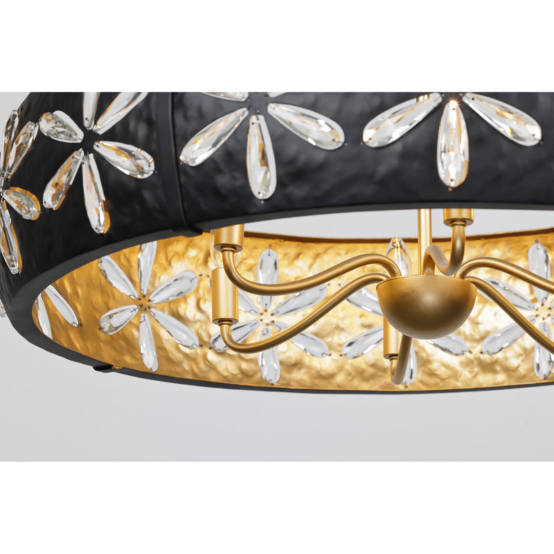 Savoy House 1-2493-6-104 Six Light Chandelier, Metropolis Black/Gold (5)