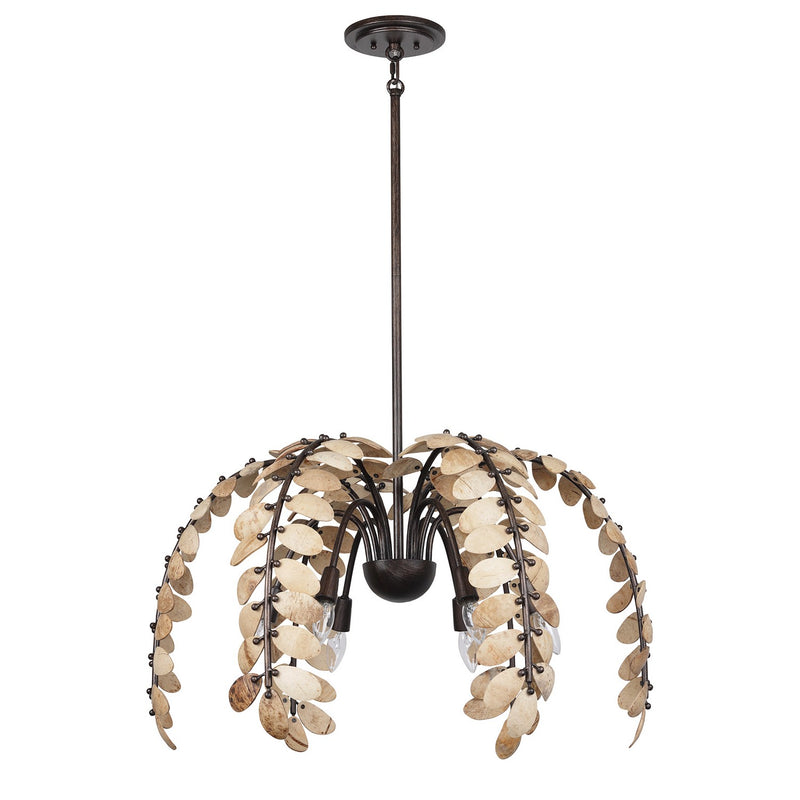 Savoy House 1-2579-6-26 Six Light Chandelier, Champagne Mist w/Coconut Shell (2)