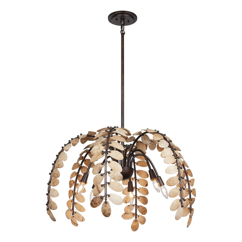 Savoy House 1-2579-6-26 Six Light Chandelier, Champagne Mist w/Coconut Shell (4)