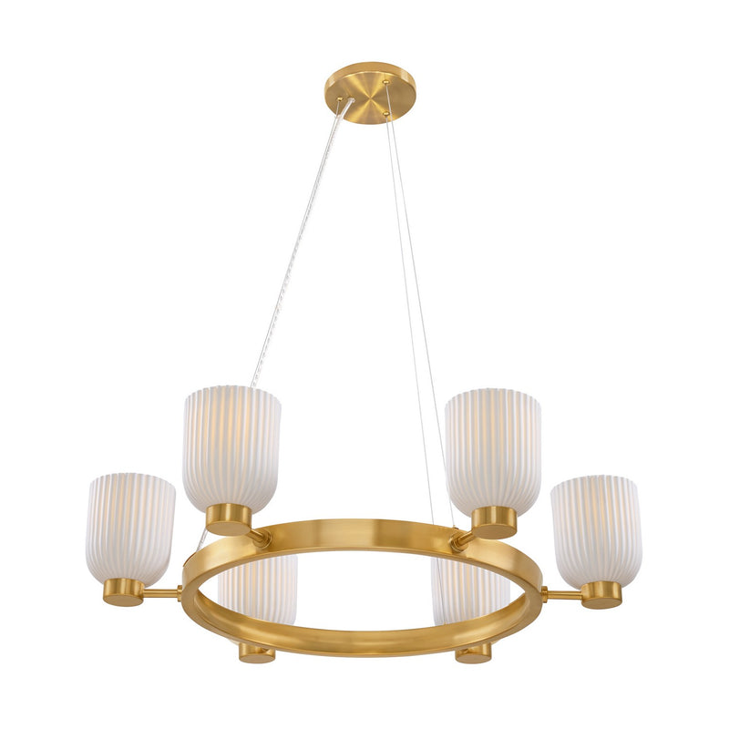 Savoy House 1-3170-6-322 Six Light Chandelier, Warm Brass (4)
