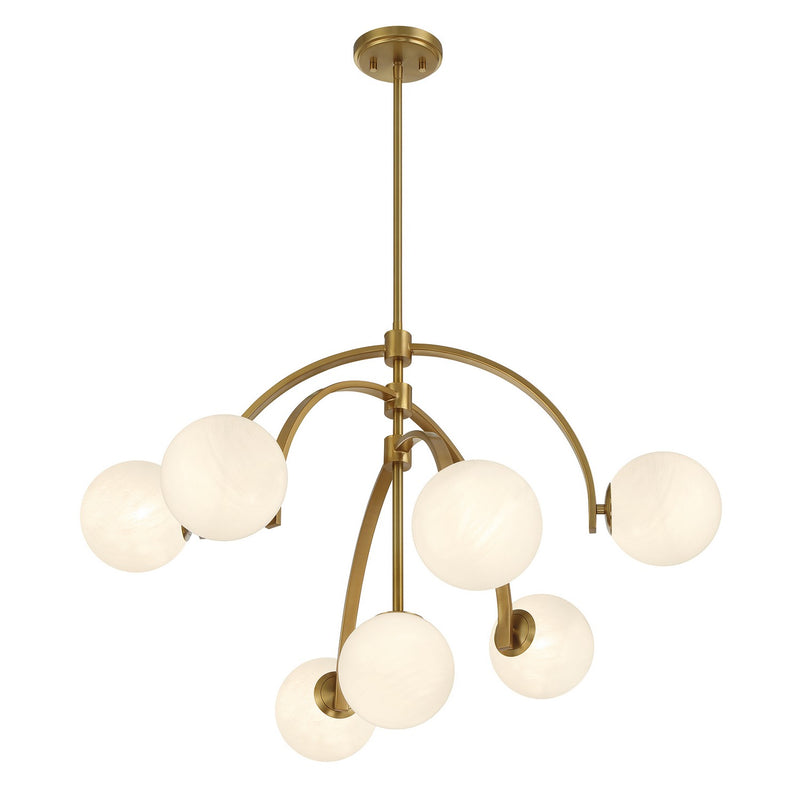 Savoy House 1-3319-7-322 Seven Light Chandelier, Warm Brass (4)