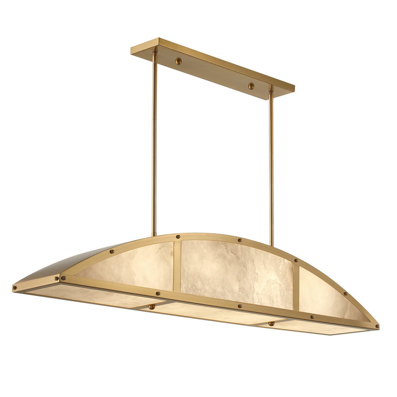 Savoy House 1-6219-4-322 Four Light Linear Chandelier, Warm Brass (4)