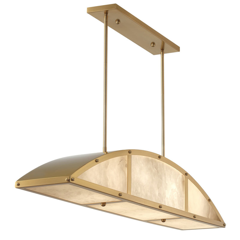 Savoy House 1-6219-4-322 Four Light Linear Chandelier, Warm Brass (5)
