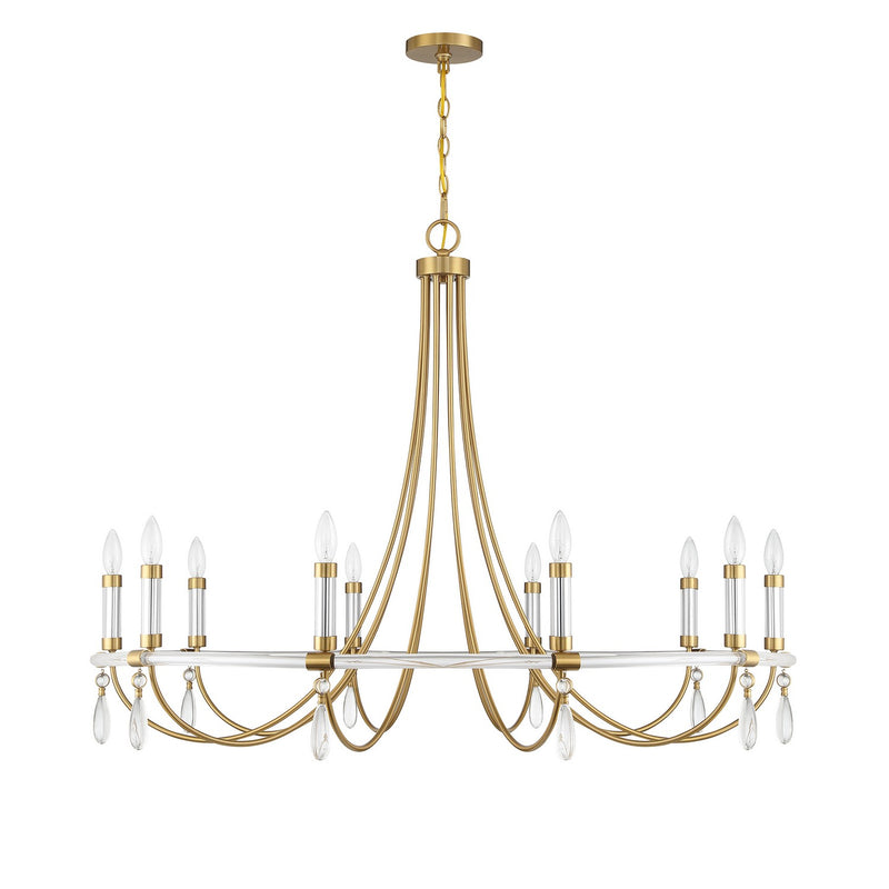 Savoy House 1-7712-10-195 Ten Light Chandelier, Warm Brass/Chrome (2)